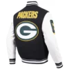 Green bay packers mashup wool leather varsity jacket black 7