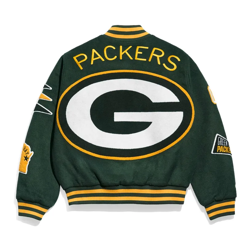 Green bay packers pennant wool jacket