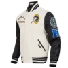 Green bay packers retro classic wool leather varsity jacket white black 2