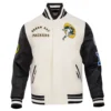 Green bay packers retro classic wool leather varsity jacket white black 3