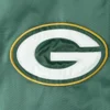 Green bay packers starter prime time satin varsity jacket green