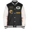 Green bay packers third down 20 full snap varsity jacket blackwhite 1 1