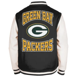 Green bay packers third down 20 full snap varsity jacket blackwhite 2 1