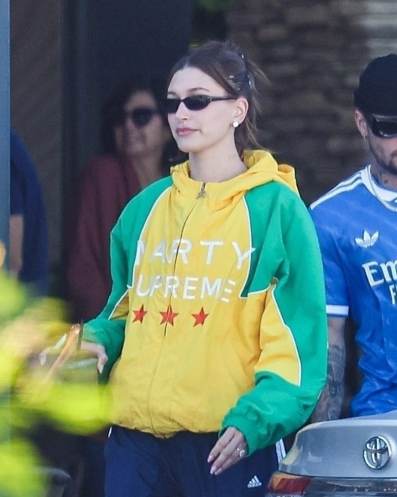 Hailey bieber marty supreme jacket