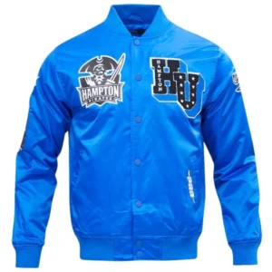 Hampton pirates classic rib knitted polyester varsity jacket