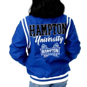 Hampton pirates collegiate luxe wool bomber jacket