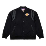 Los Angeles Lakers Walk The Tunnel Black Wool Varsity Jacket