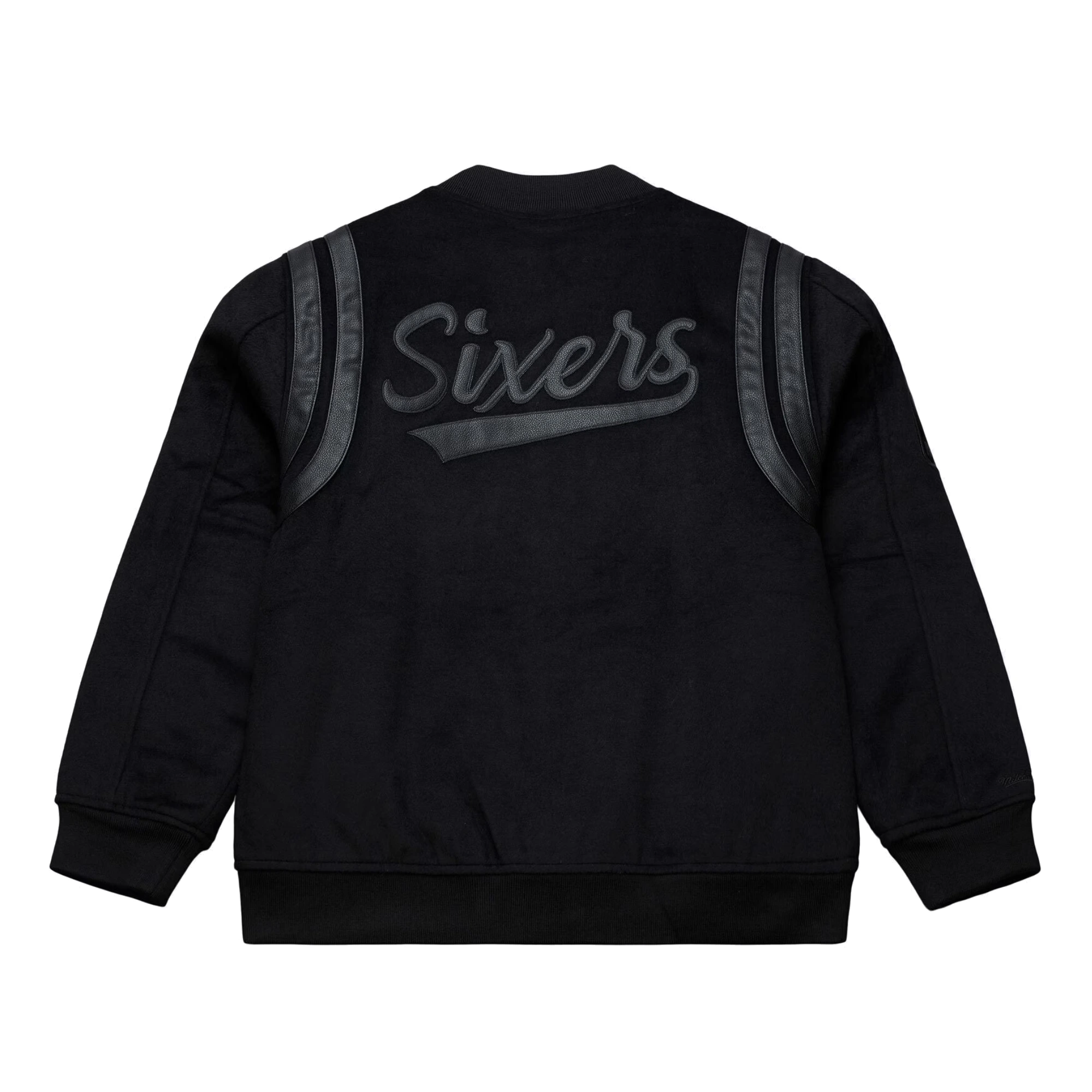 Hardwood black walk the tunnel philadelphia 76ers wool jacket
