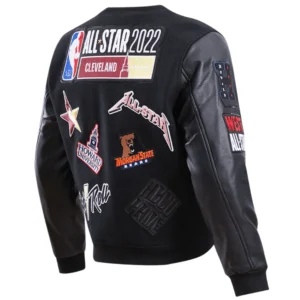 Hbcu all star eastwest logo black wool varsity jacket