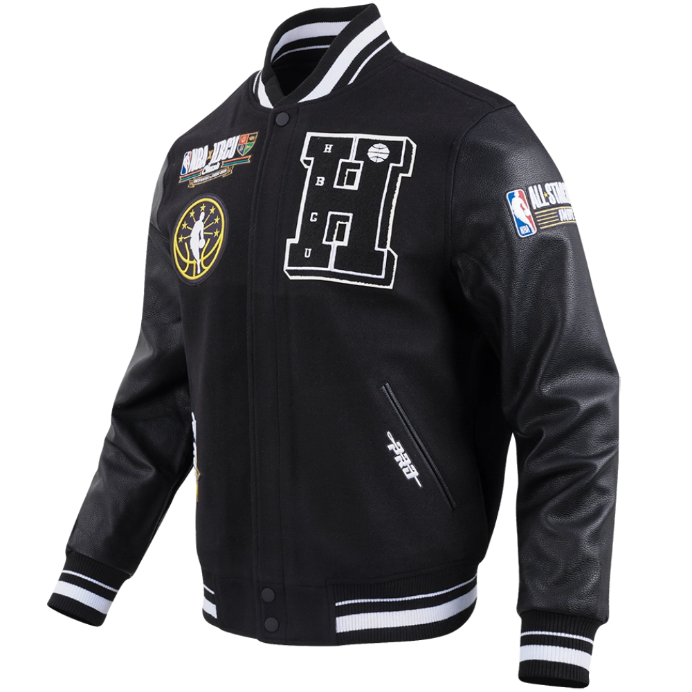 Hbcu x nba all star 2024 black varsity jacket