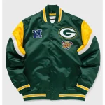 Green Bay Packers Cooperstown Heavyweight Green Satin Jacket