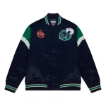 Dallas Mavericks Cooperstown Heavyweight Navy Satin Jacket