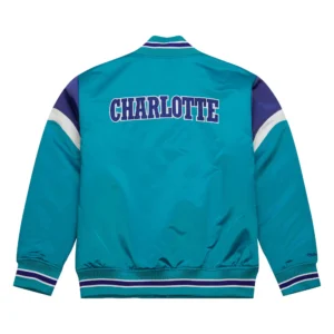 Heavyweight satin varsity jacket charlotte hornets 1 1 1