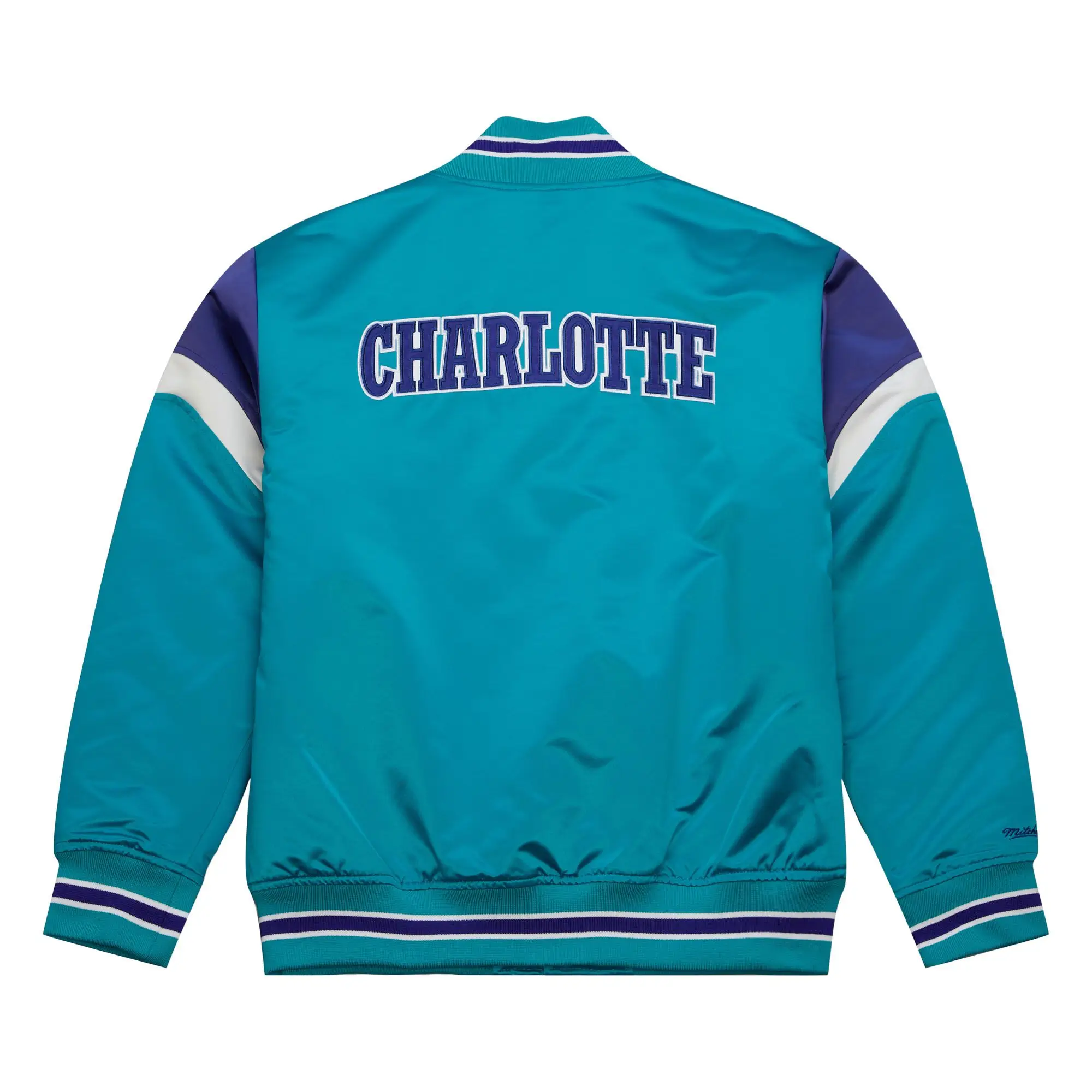 Heavyweight satin varsity jacket charlotte hornets 1 1 1