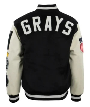 Homestead grays vintage blackwhite wool leather varsity jacket 2
