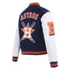 Houston astros mashup womens rib wool varsity jacket navy 3white