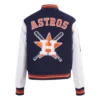 Houston astros mashup womens rib wool varsity jacket navy white 2