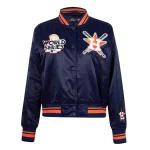 Houston Astros Mashup Women's Navy Satin Jacket