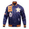 Houston astros retro satin mashup track jacket navy orange