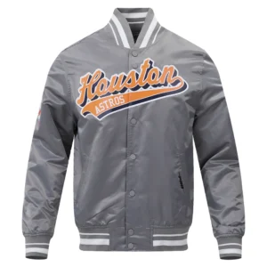Houston astros script tail satin varsity jacket gray 1