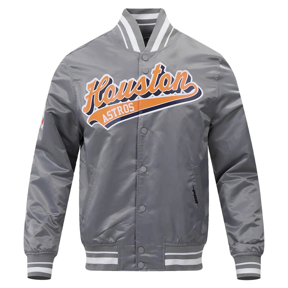 Houston astros script tail satin varsity jacket gray 1