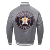 Houston astros script tail satin varsity jacket gray 3