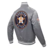 Houston astros script tail satin varsity jacket gray 4