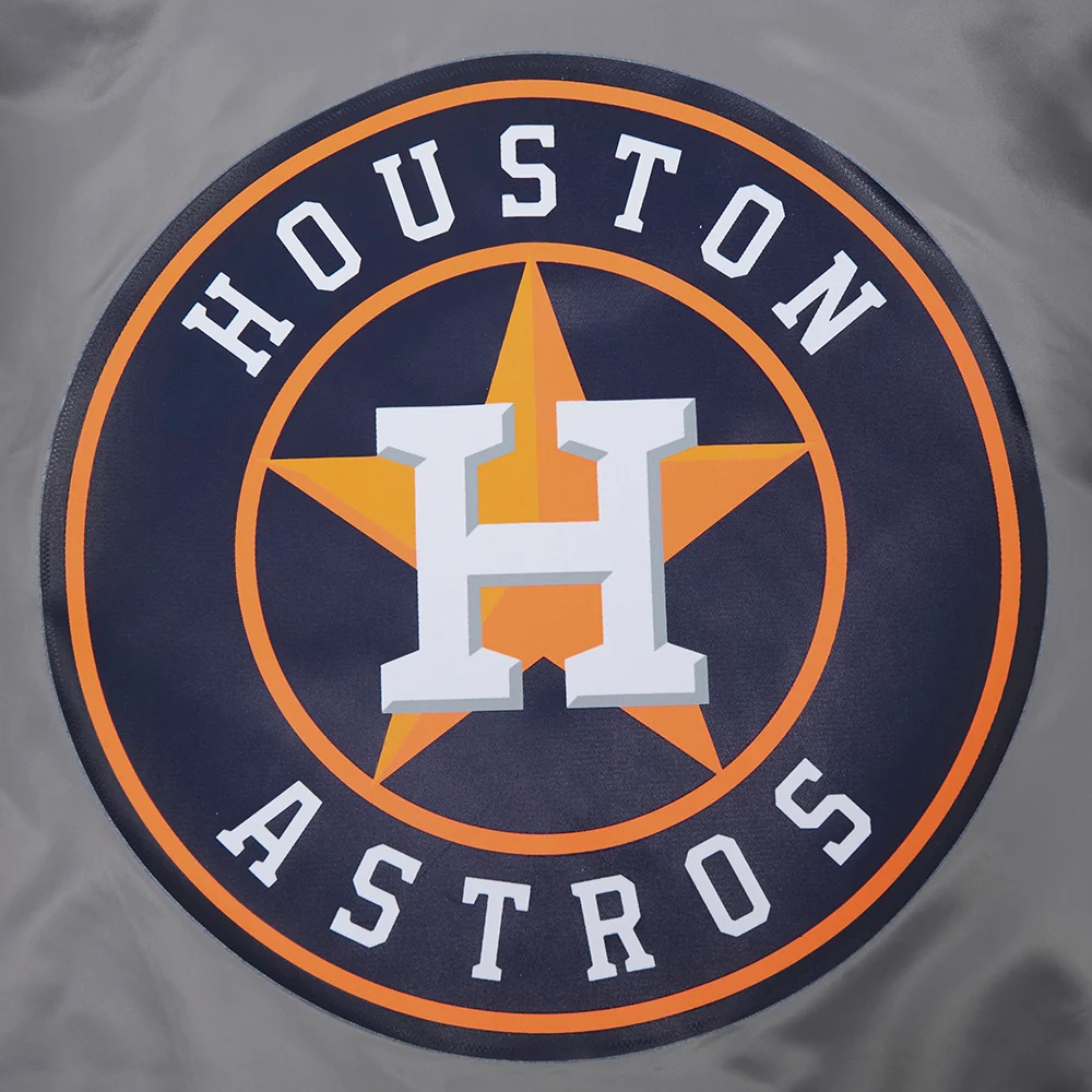 Houston astros script tail satin varsity jacket gray 5