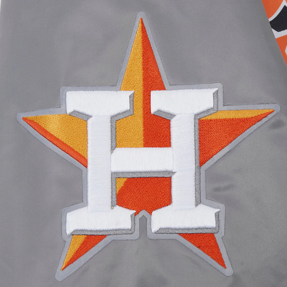 Houston astros script tail satin varsity jacket gray 6