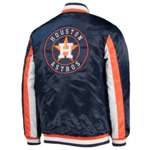Houston astros the ace satin varsity jacket navy 1