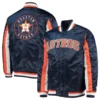 Houston astros the ace satin varsity jacket navy 3