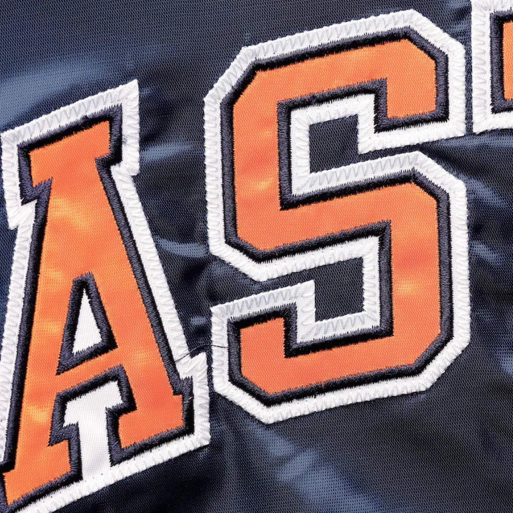 Houston astros the ace satin varsity jacket navy
