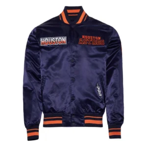 Houston astros turn it up m satin varsity jacket