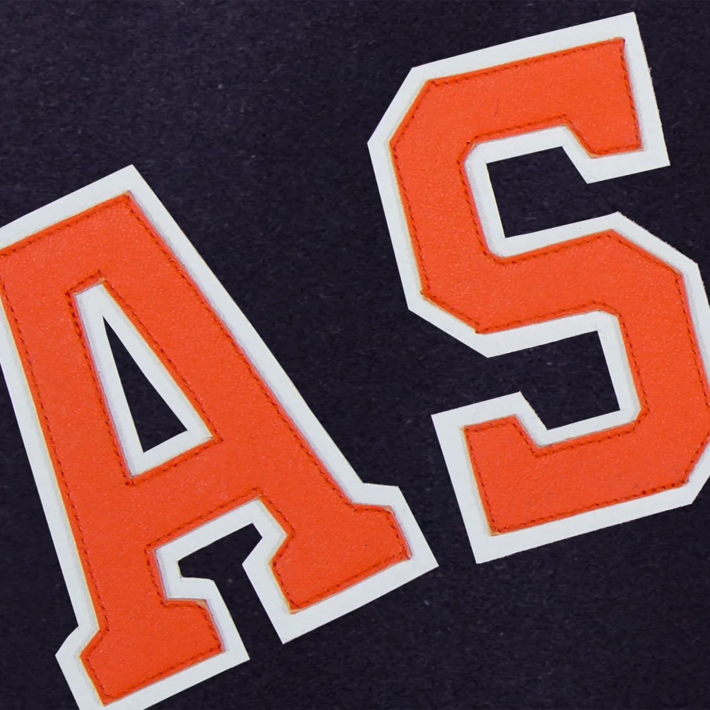 Houston astros two tone handcrafted logo wool varsity jacket navy gray 3