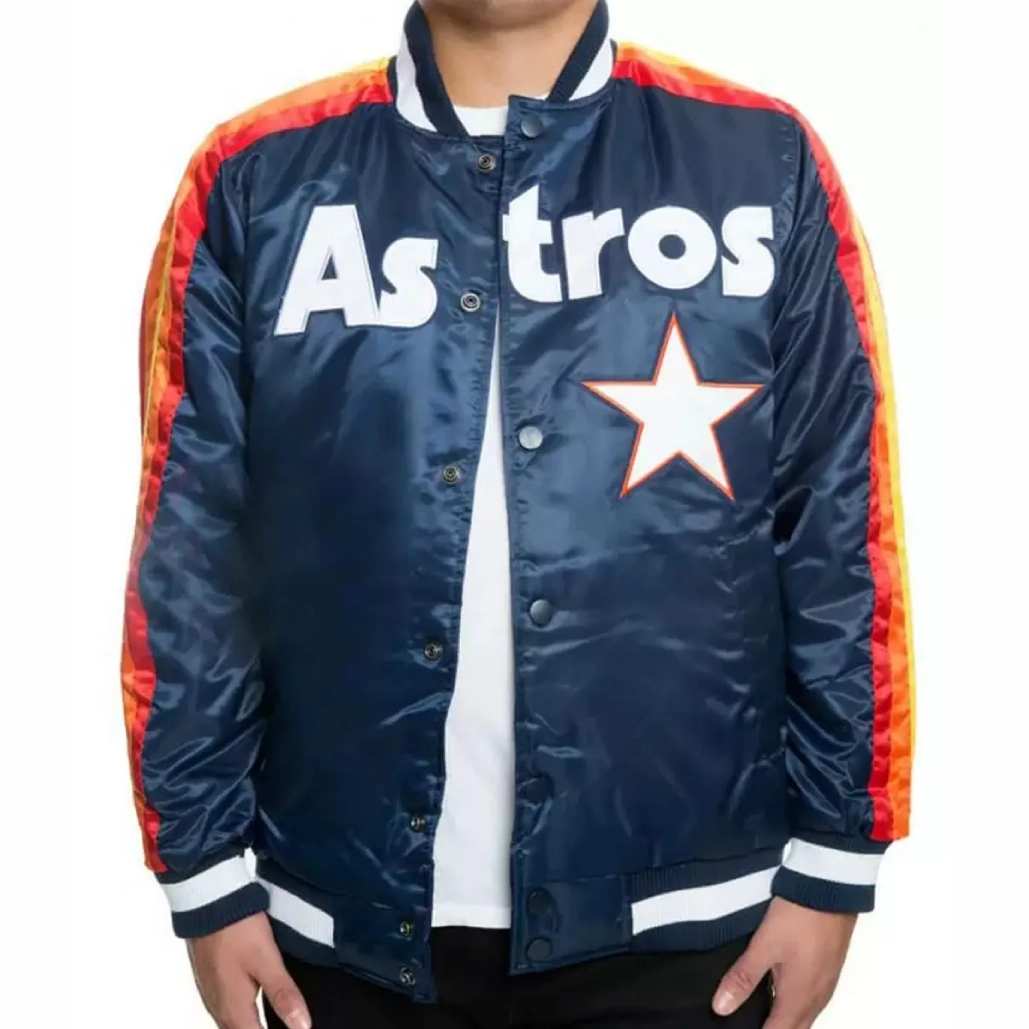 Houston astros vintage navy bomber jacket