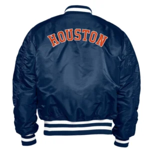 Houston astros x alpha x new era ma 1 bomber varsity jacket blue 1 1