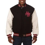 Houston Rockets Two Tone Black Wool/Leather Jacket