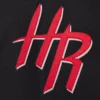 Houston rockets domestic two tone wool and leather jacket black white 3