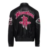 Houston rockets jeff hamilton full leather puffer old english jacket black 2