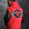Houston rockets ovo x nba wool leather varsity jacket