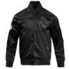 Houston rockets pro standard gold logo black satin varsity jacket 2