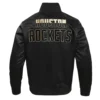 Houston rockets pro standard gold logo black satin varsity jacket 4