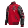 Houston rockets pro standard mashup wool and leather varsity jacket 1