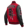 Houston rockets pro standard mashup wool and leather varsity jacket 3