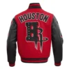 Houston rockets pro standard mashup wool and leather varsity jacket 4