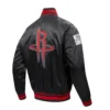Houston rockets pro standard script tail black satin varsity jacket 3