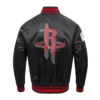 Houston rockets pro standard script tail black satin varsity jacket 4