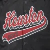 Houston rockets pro standard script tail black satin varsity jacket 5