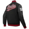 Houston rockets pro standard script tail black wool and leather varsity jacket 3