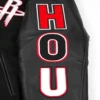 Houston rockets pro standard script tail black wool and leather varsity jacket 8